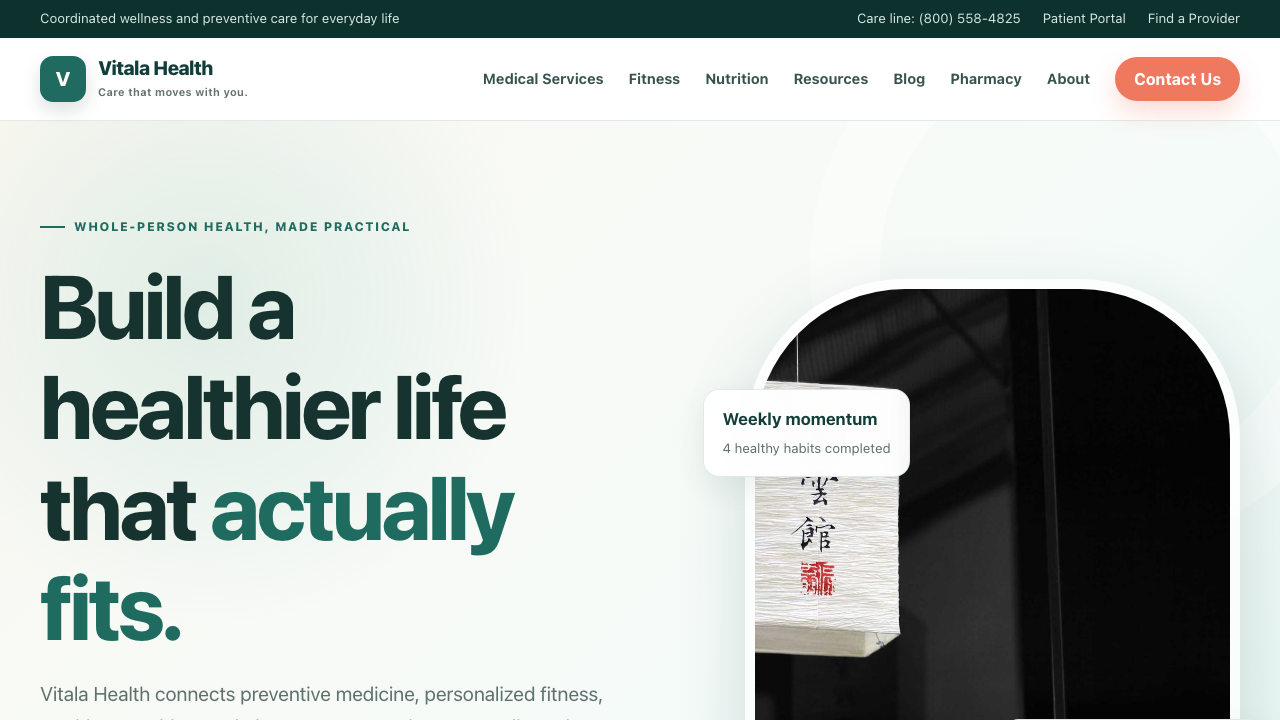 View Health and Fitness page