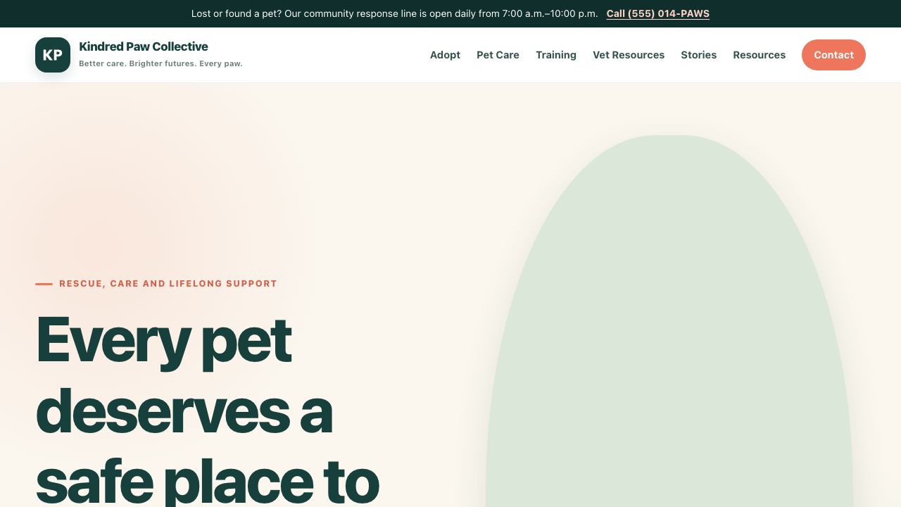 View Pets page