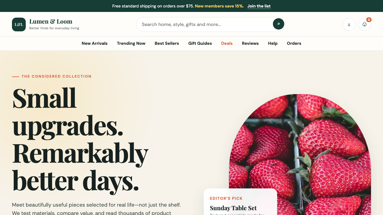 View Shopping page