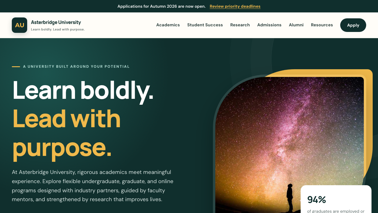 View Education page