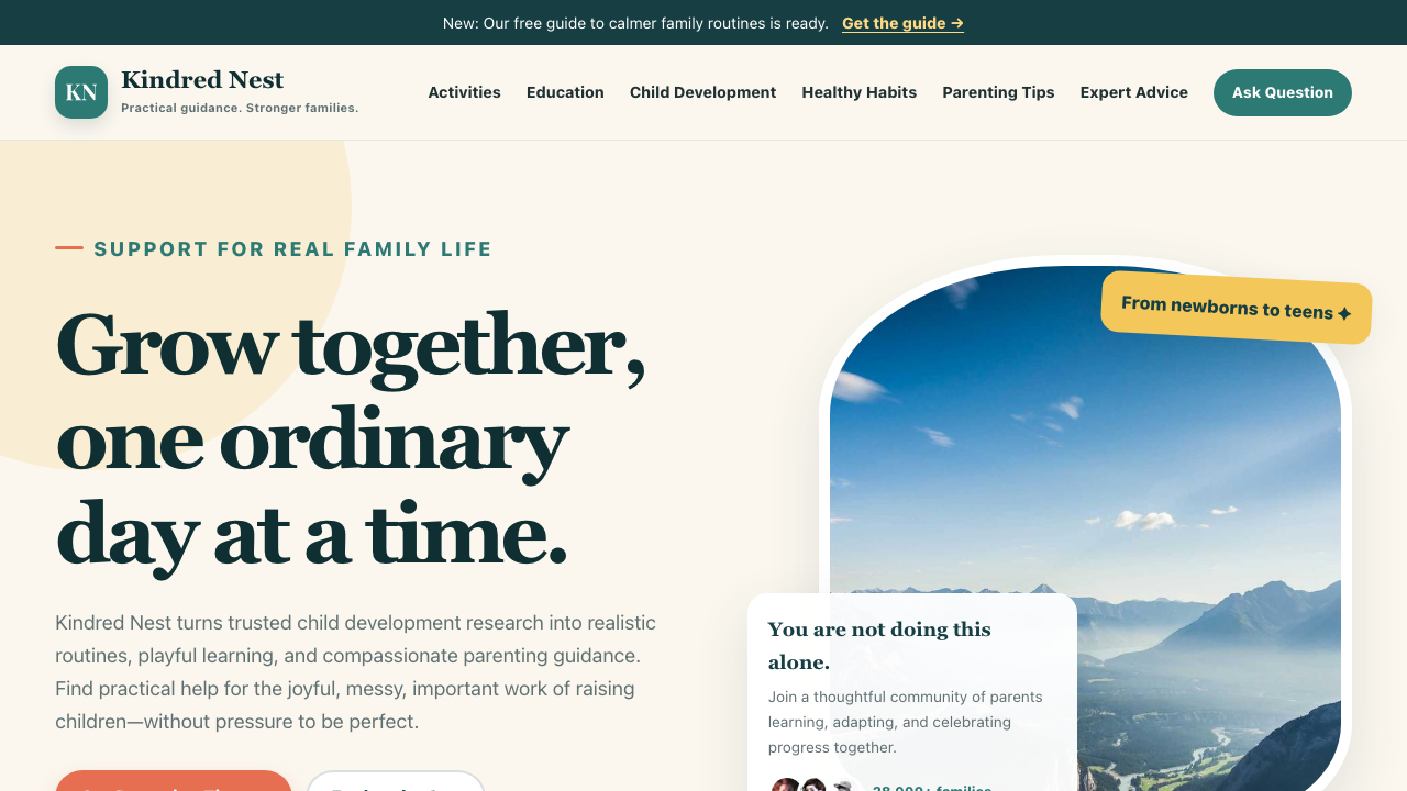 View Family and Parenting page