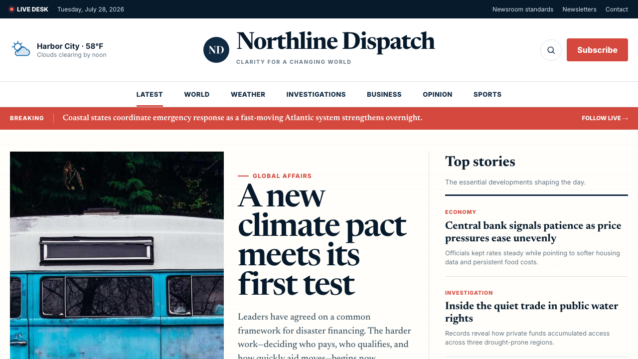 View News Weather Information page