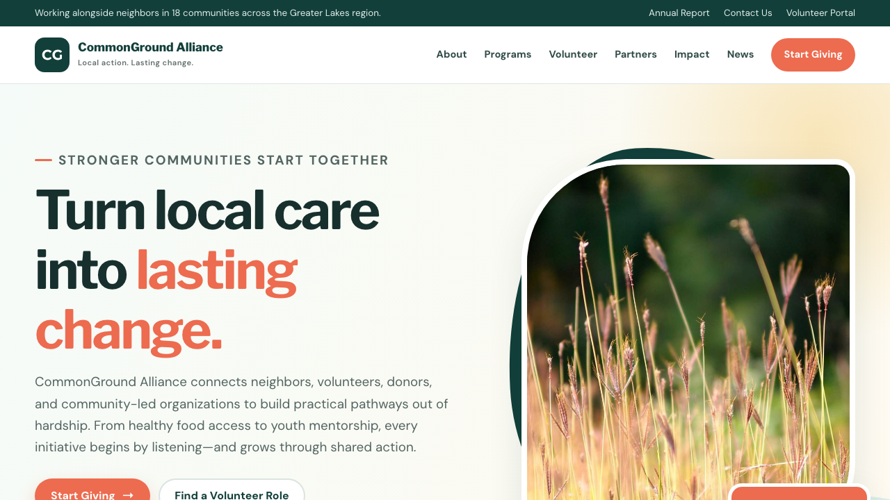 View Non Profit Charity page