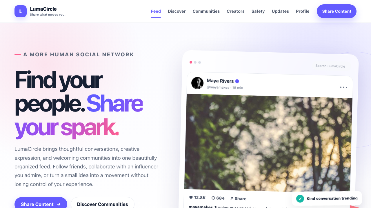 View Social Media page