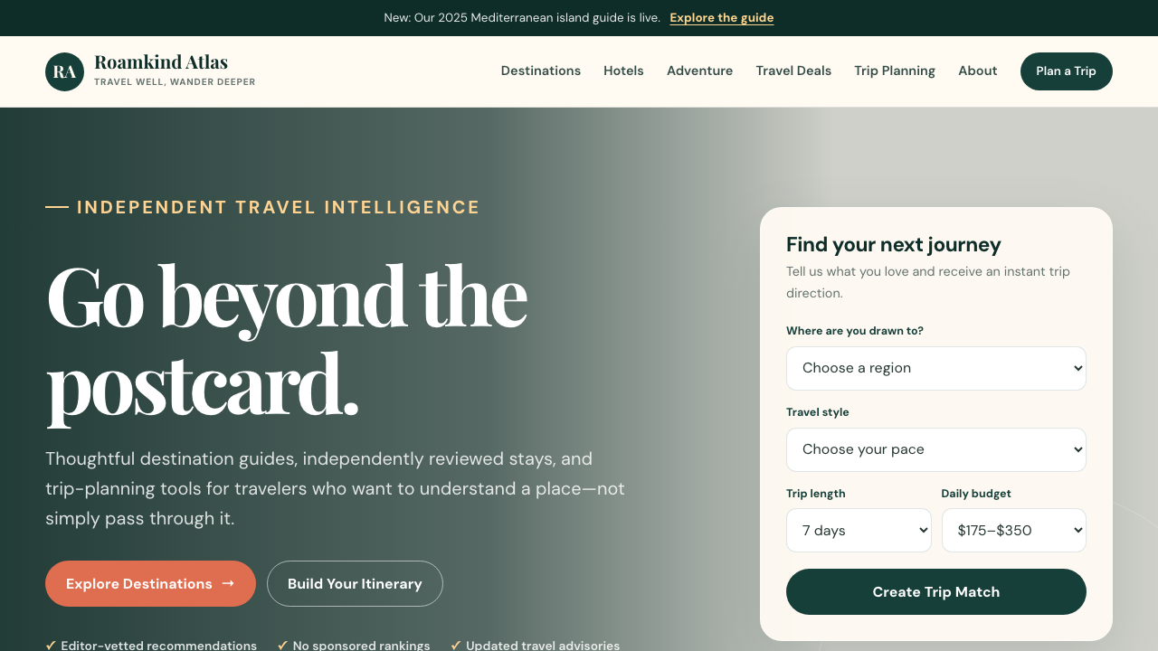 View Travel page