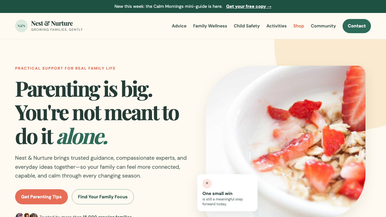 View Family and Parenting page