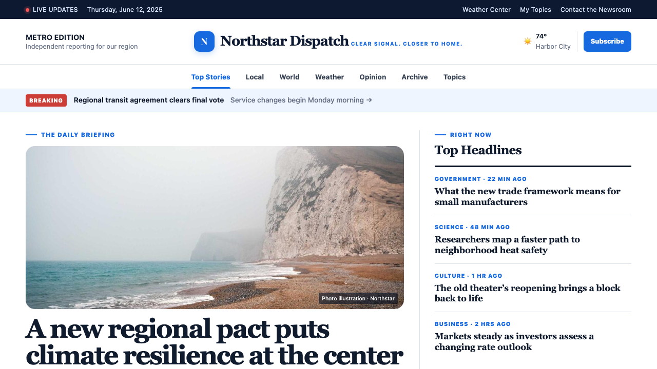 View News Weather Information page
