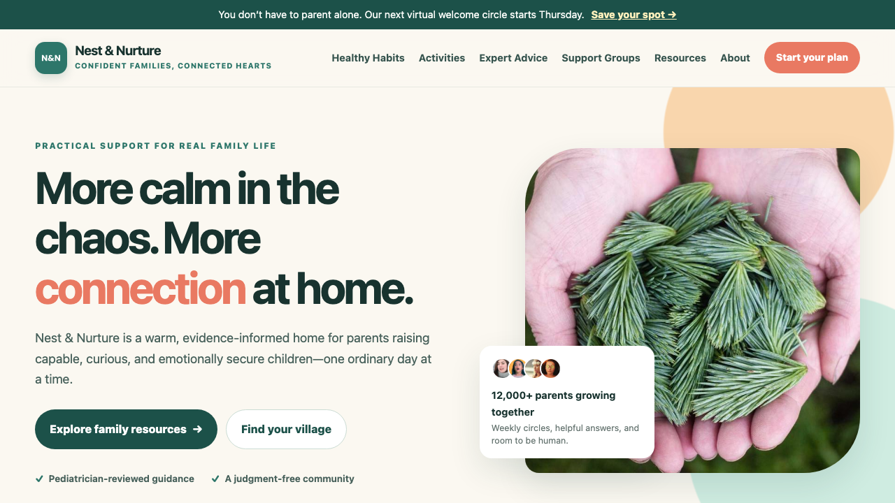 View Family and Parenting page