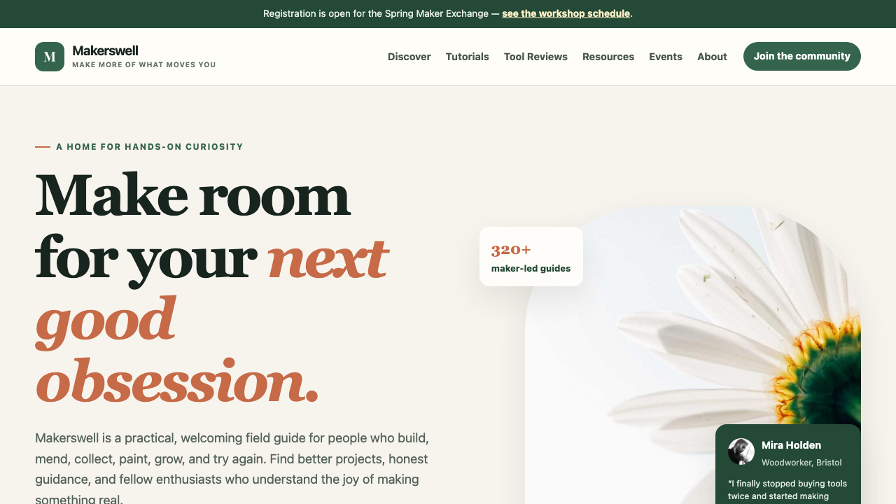 View Hobbies and Interests page