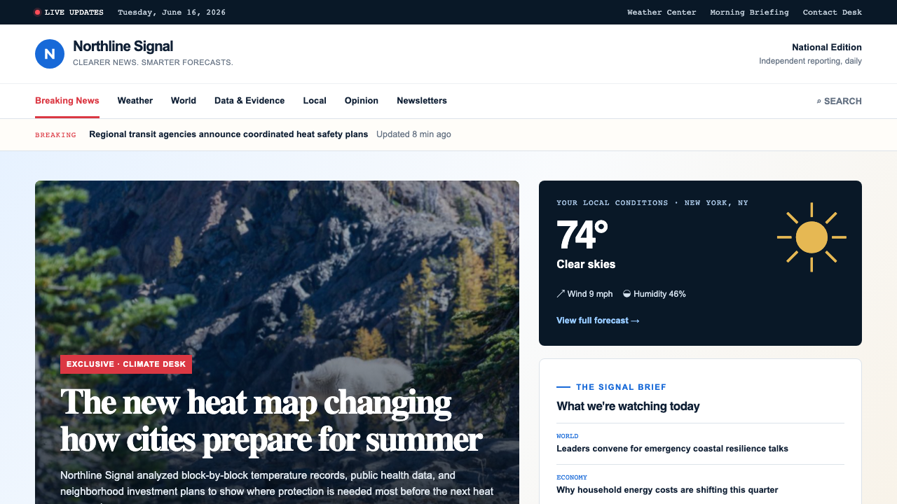 View News Weather Information page