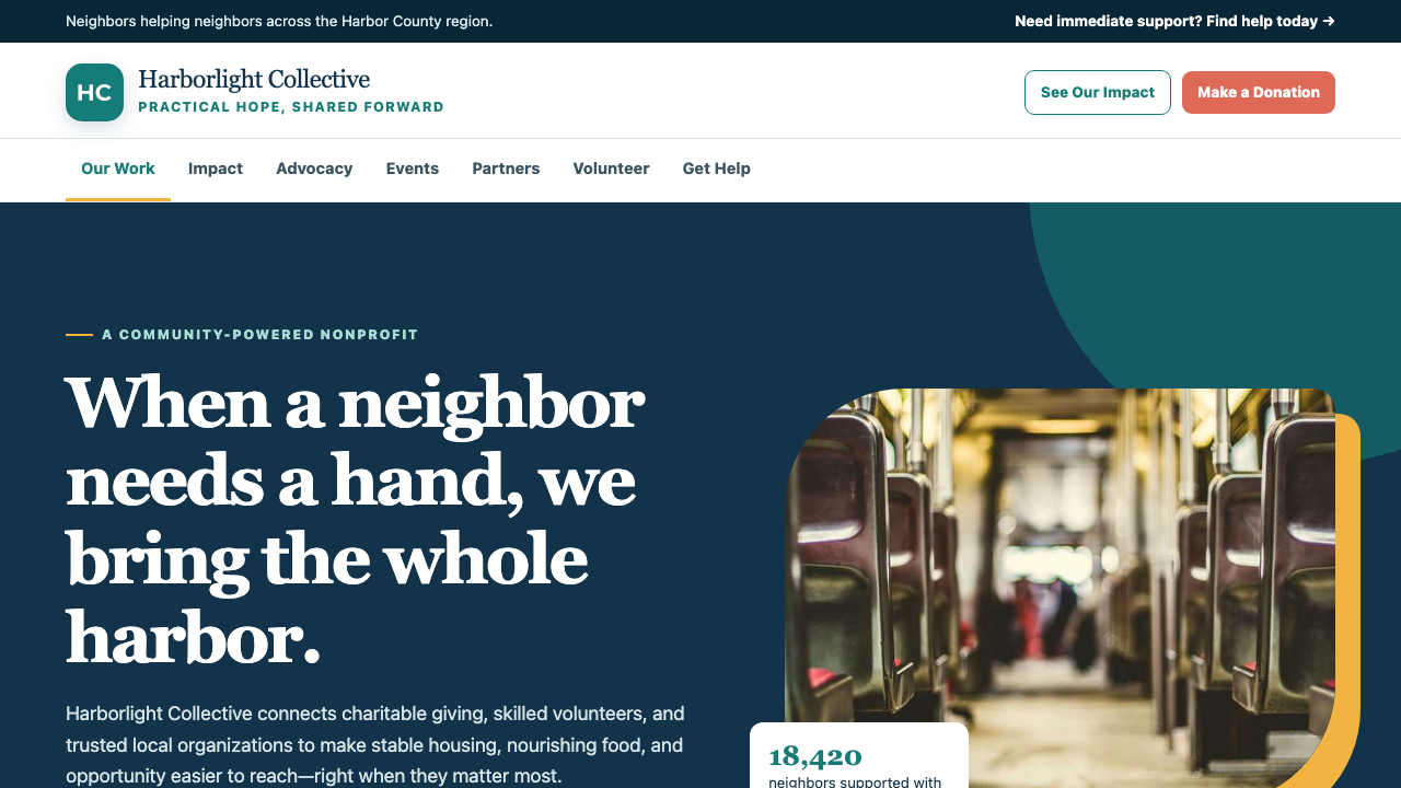 View Non Profit Charity page