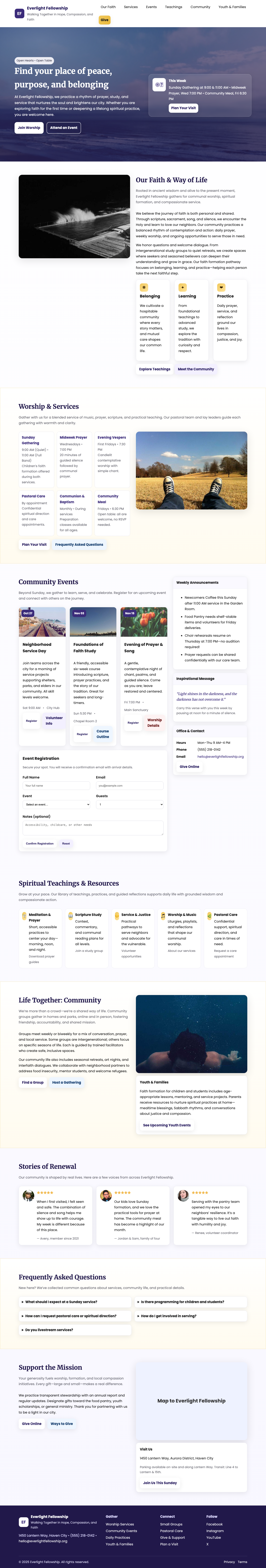 Religion And Spirituality page with AIMAC score 2 (1 serious violations)
