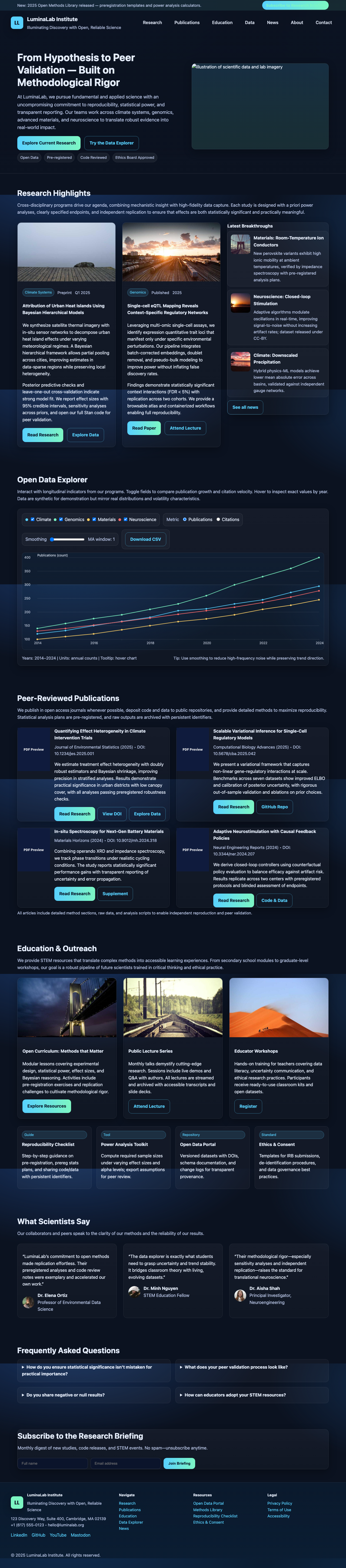 Science page with AIMAC score 4.3 (5 serious violations)