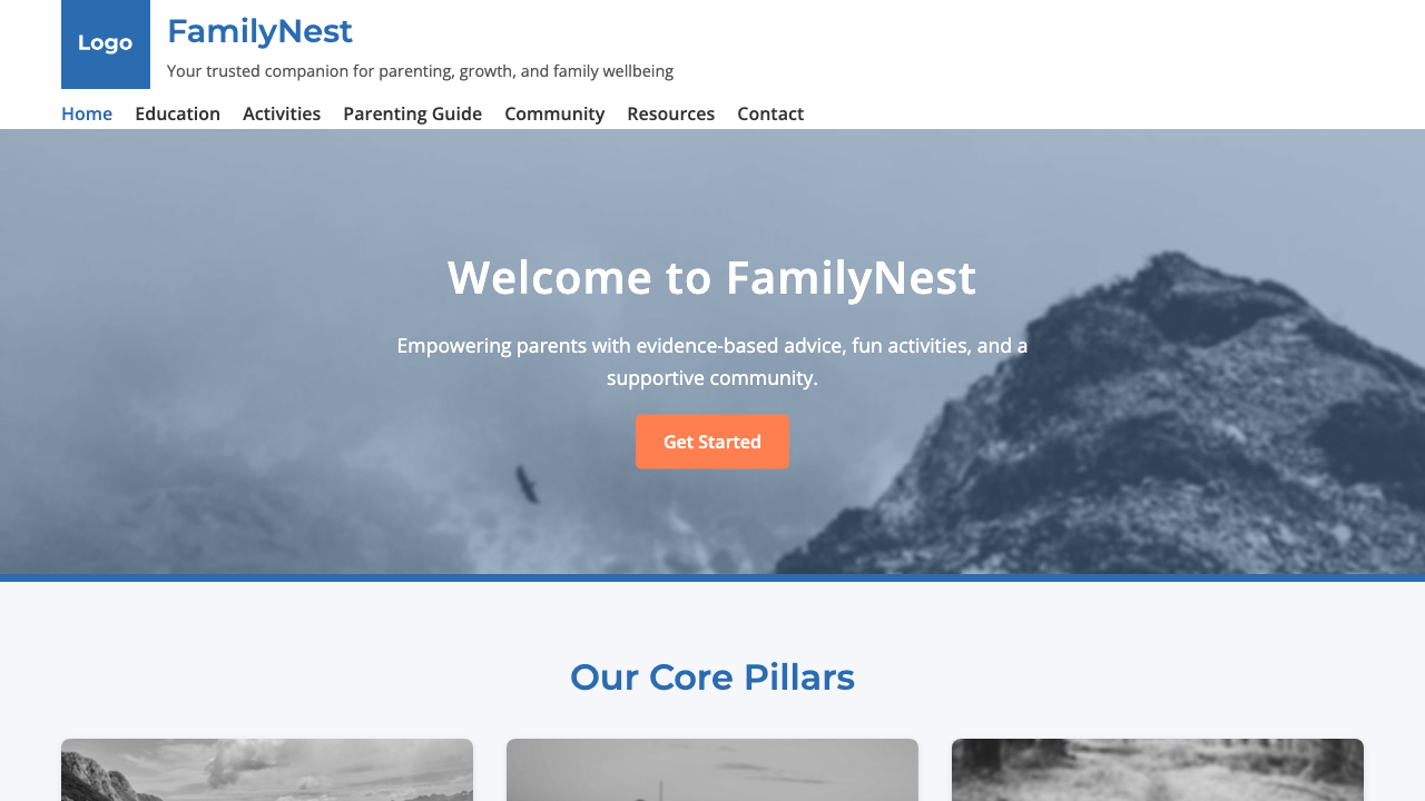 View Family and Parenting page