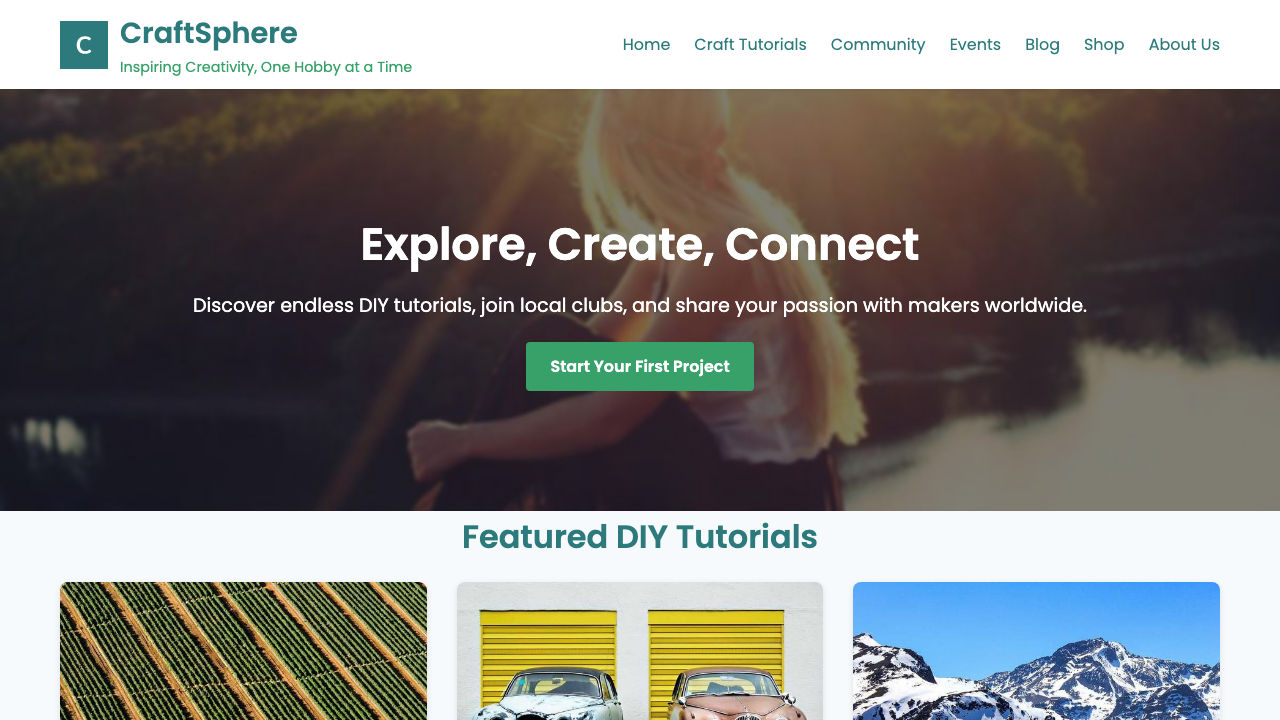 View Hobbies and Interests page