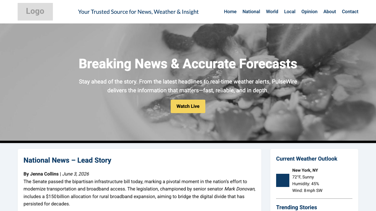 View News Weather Information page