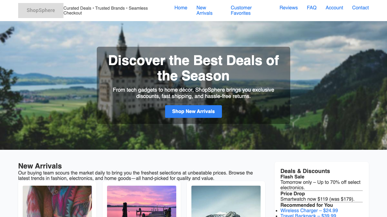 View Shopping page