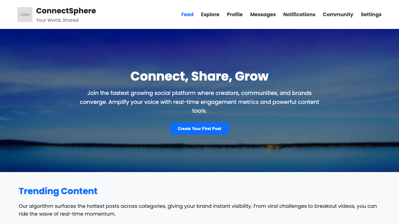 View Social Media page