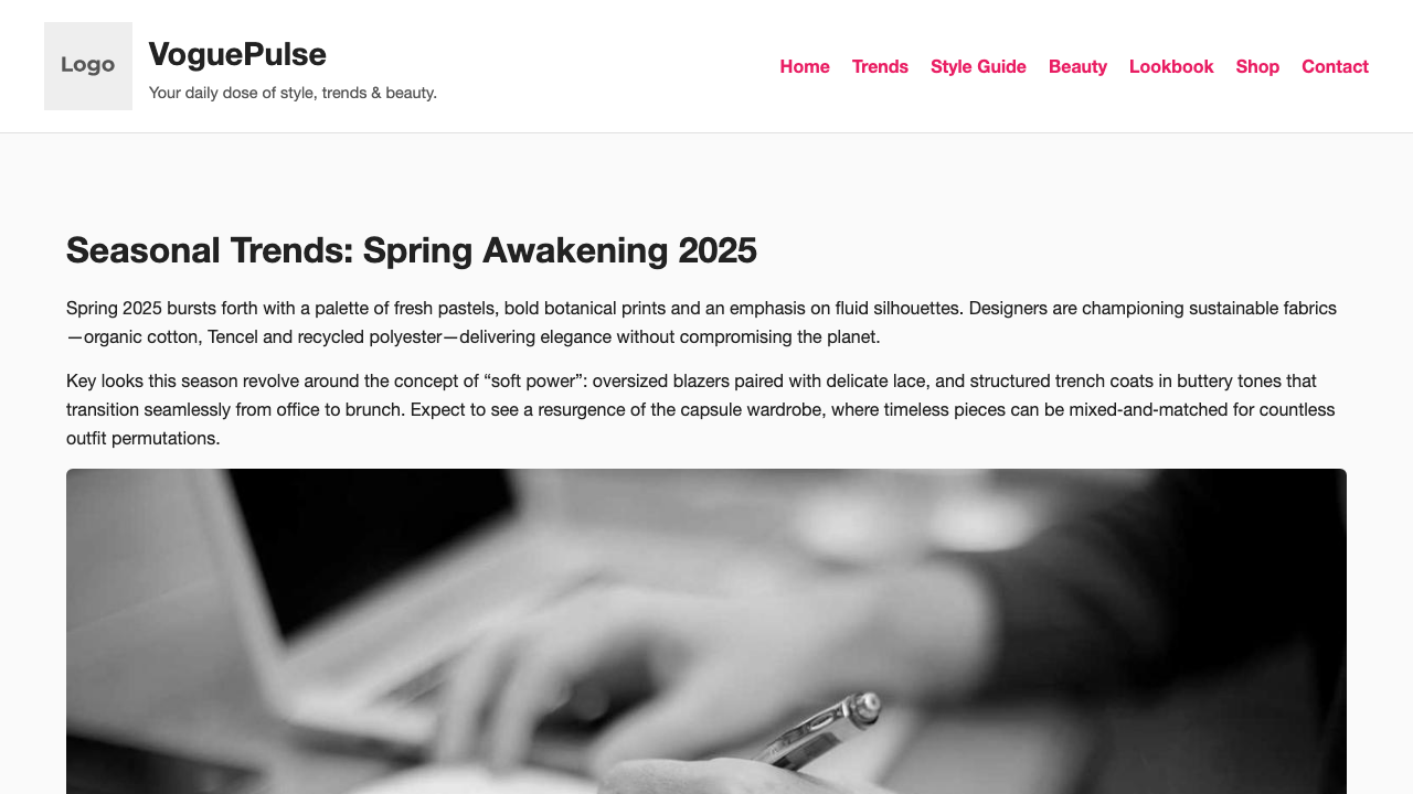 View Style and Fashion page