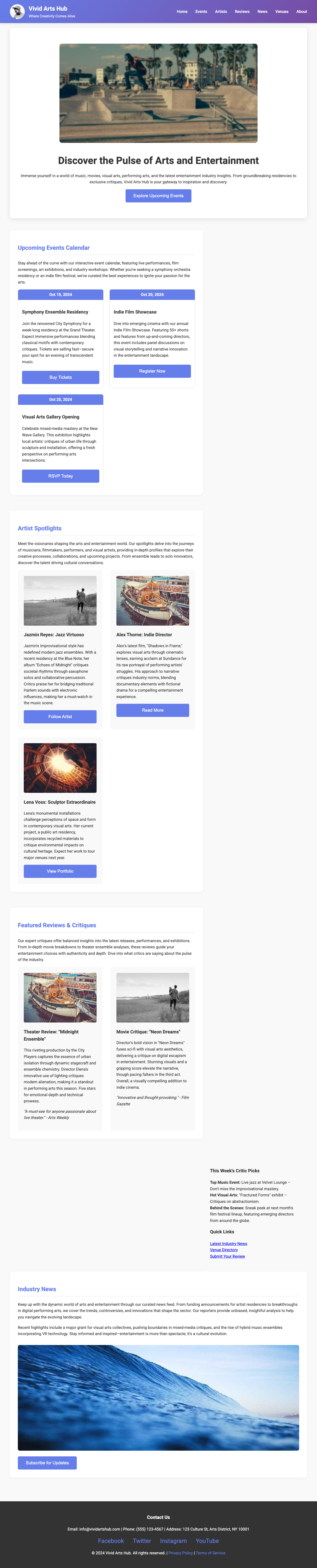 Arts And Entertainment page with AIMAC score 4.4 (13 serious violations)