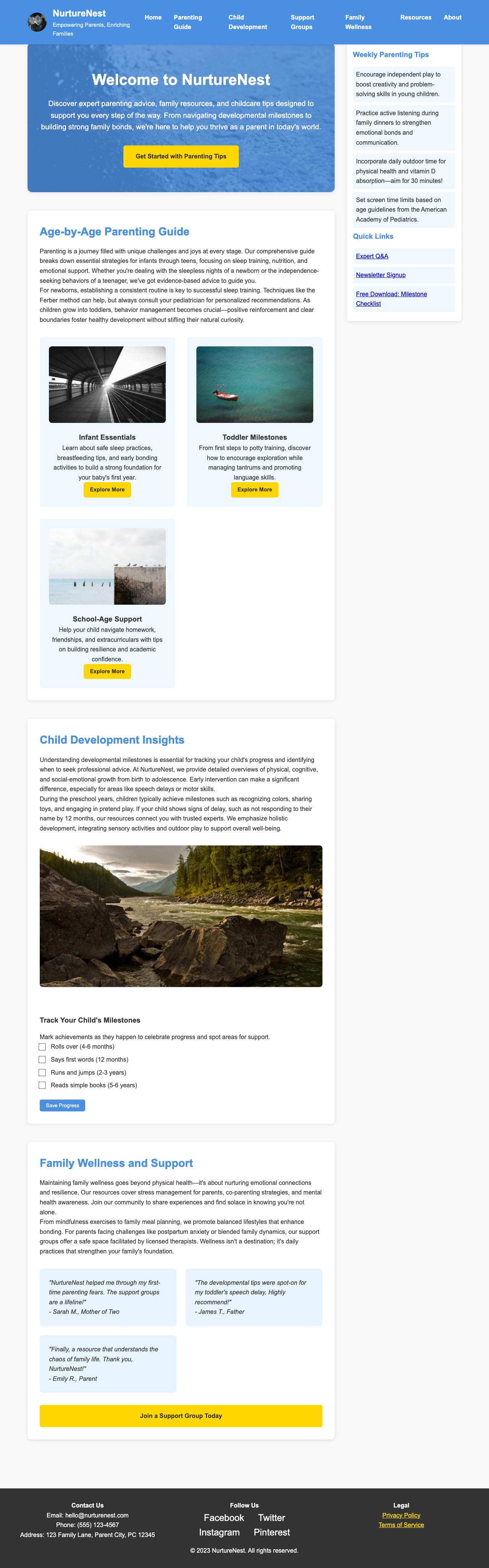 Family And Parenting page with AIMAC score 4 (8 serious violations)