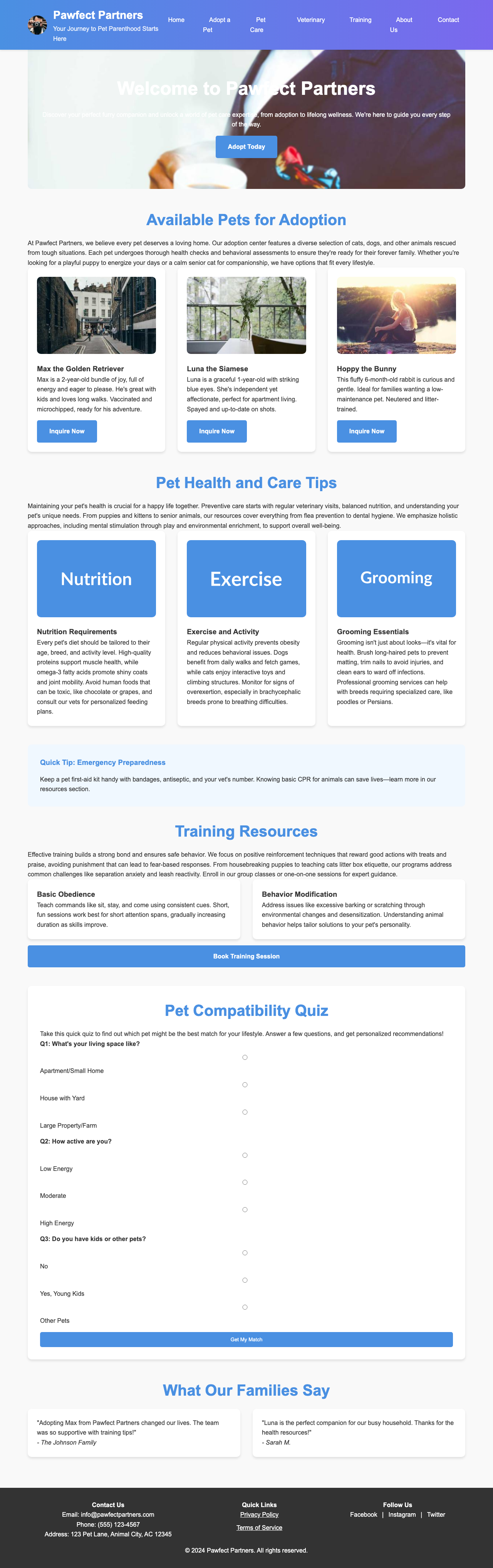 Pets page with AIMAC score 20.6 (9 critical and 6 serious violations)