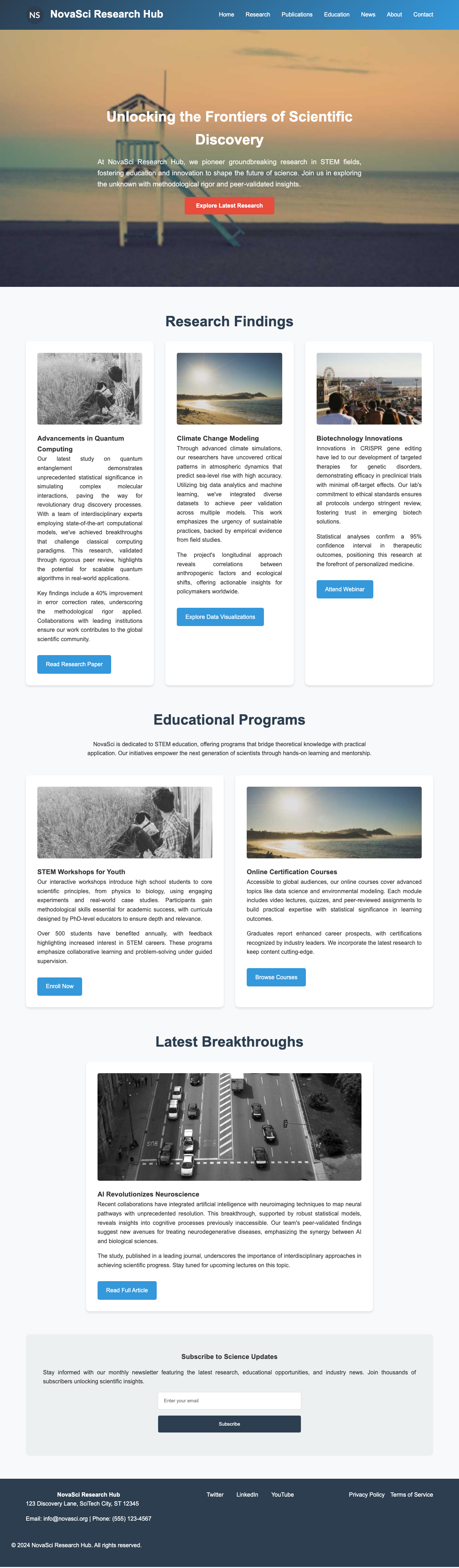 Science page with AIMAC score 3.9 (7 serious violations)