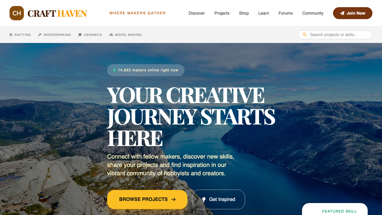 View Hobbies and Interests page