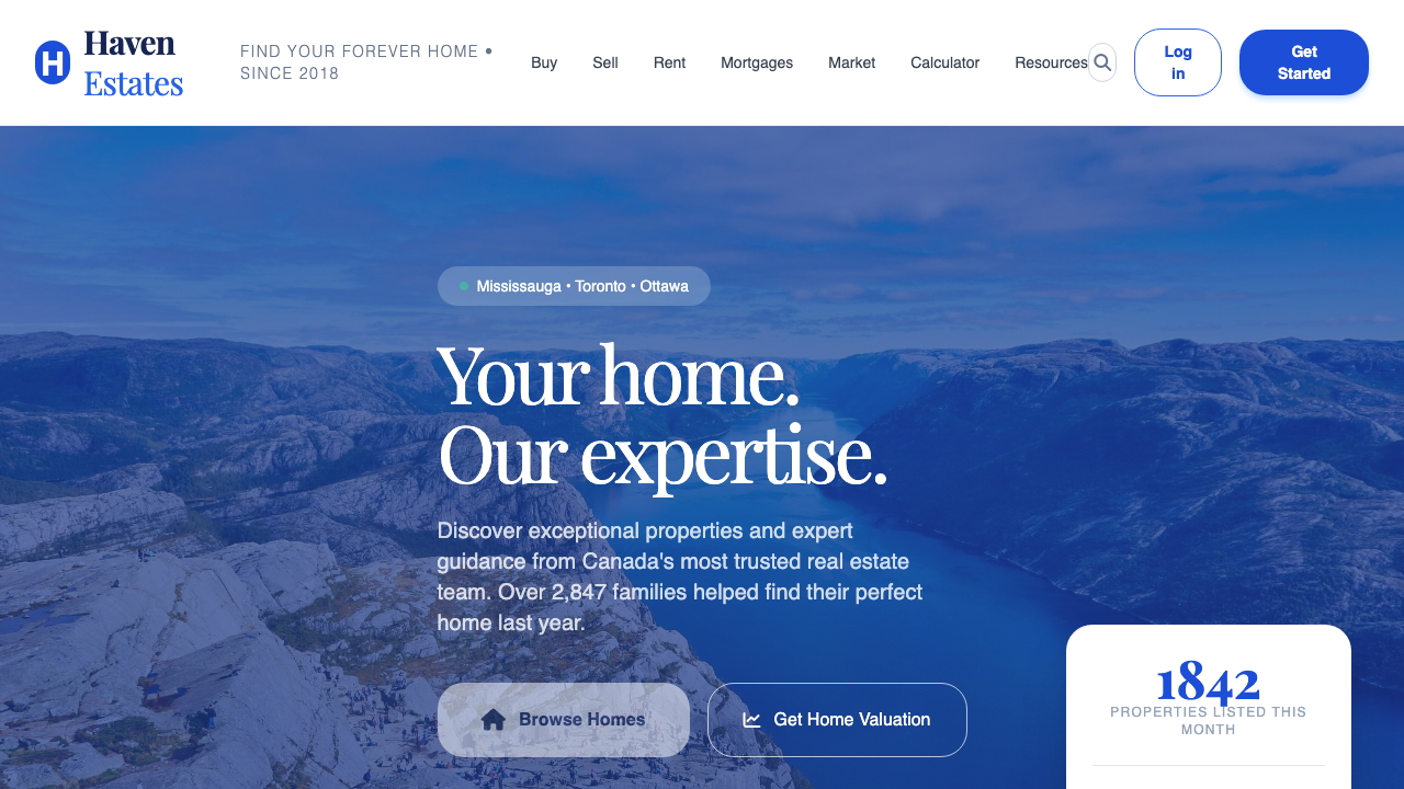 View Real Estate page