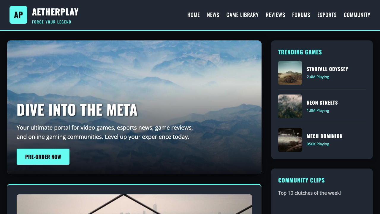 View Gaming page