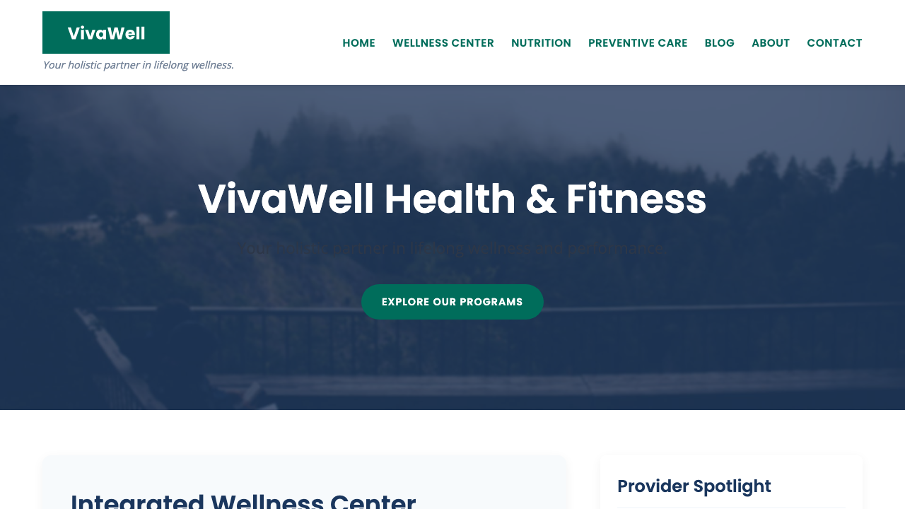 View Health and Fitness page