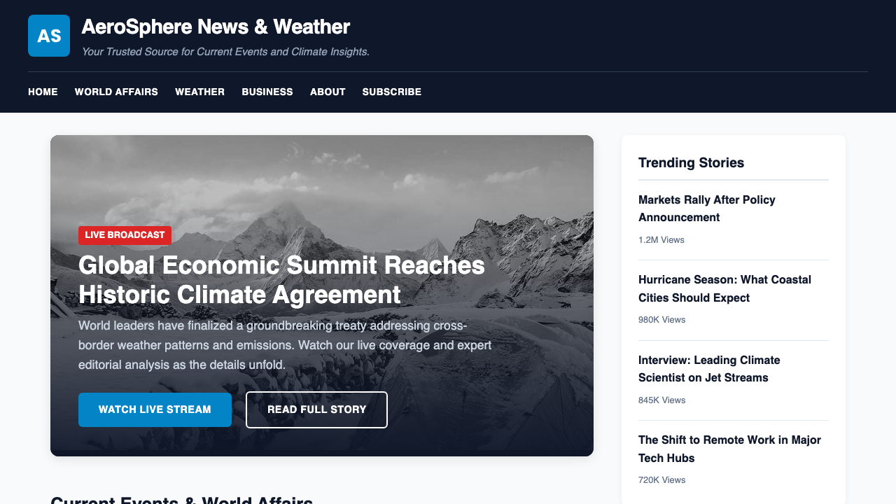 View News Weather Information page
