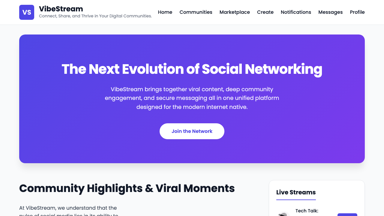 View Social Media page