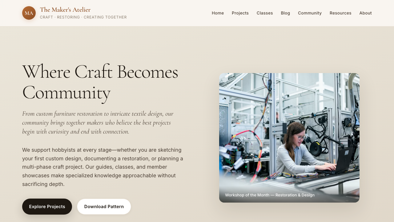 View Hobbies and Interests page