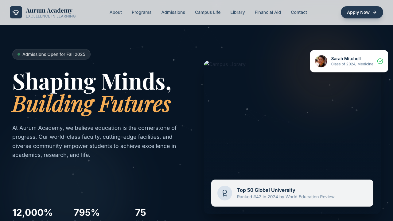 View Education page