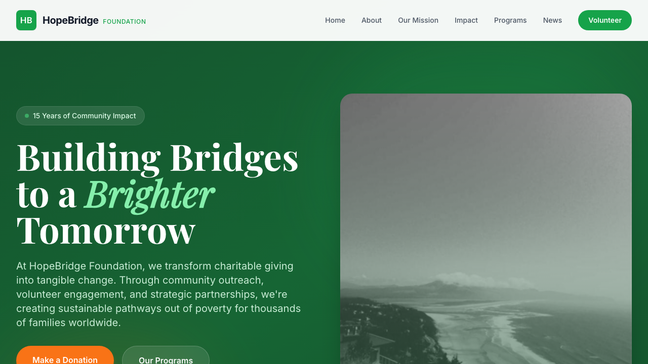 View Non Profit Charity page