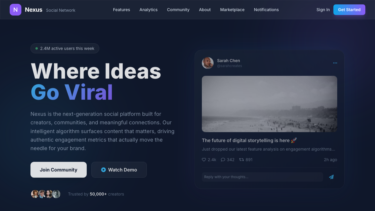 View Social Media page