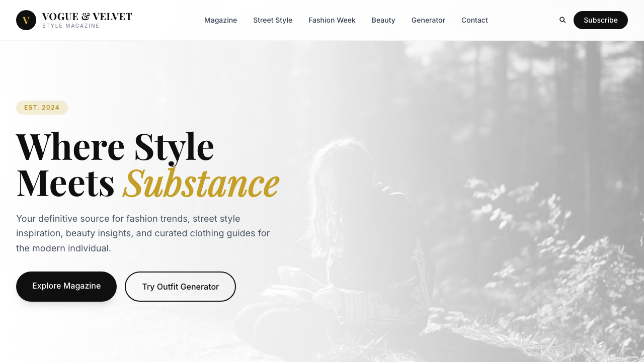 View Style and Fashion page