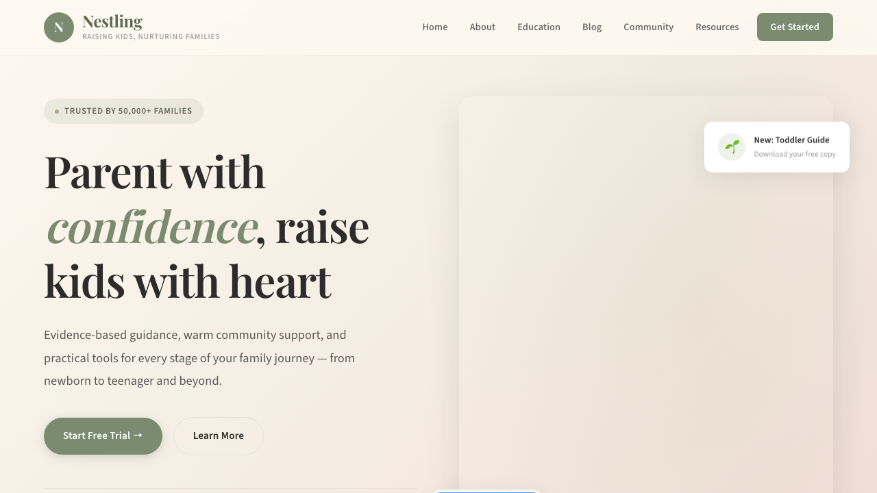 View Family and Parenting page