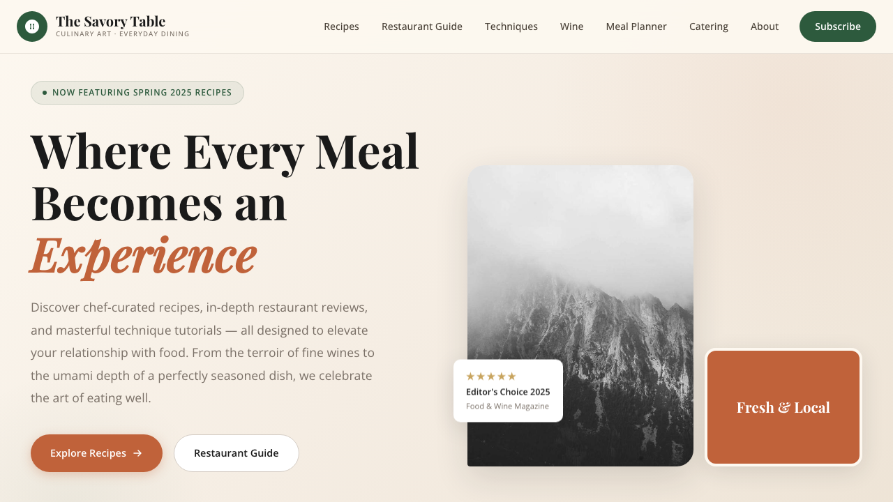 View Food and Drink page