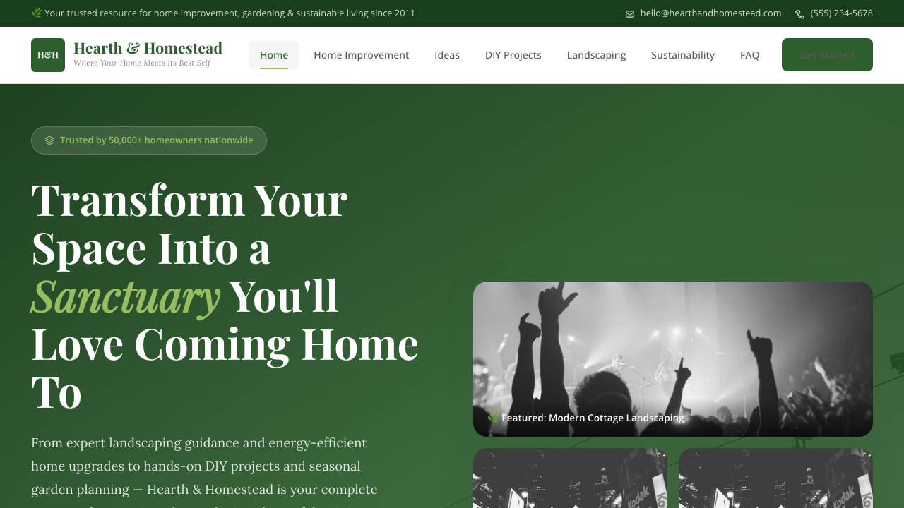 View Home and Garden page