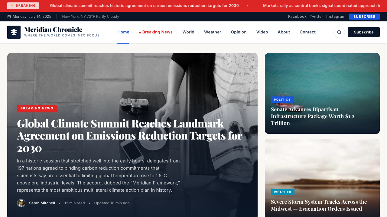 View News Weather Information page