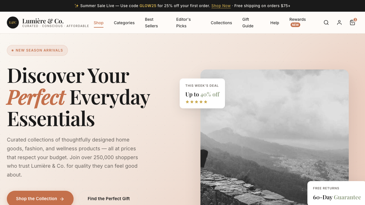 View Shopping page