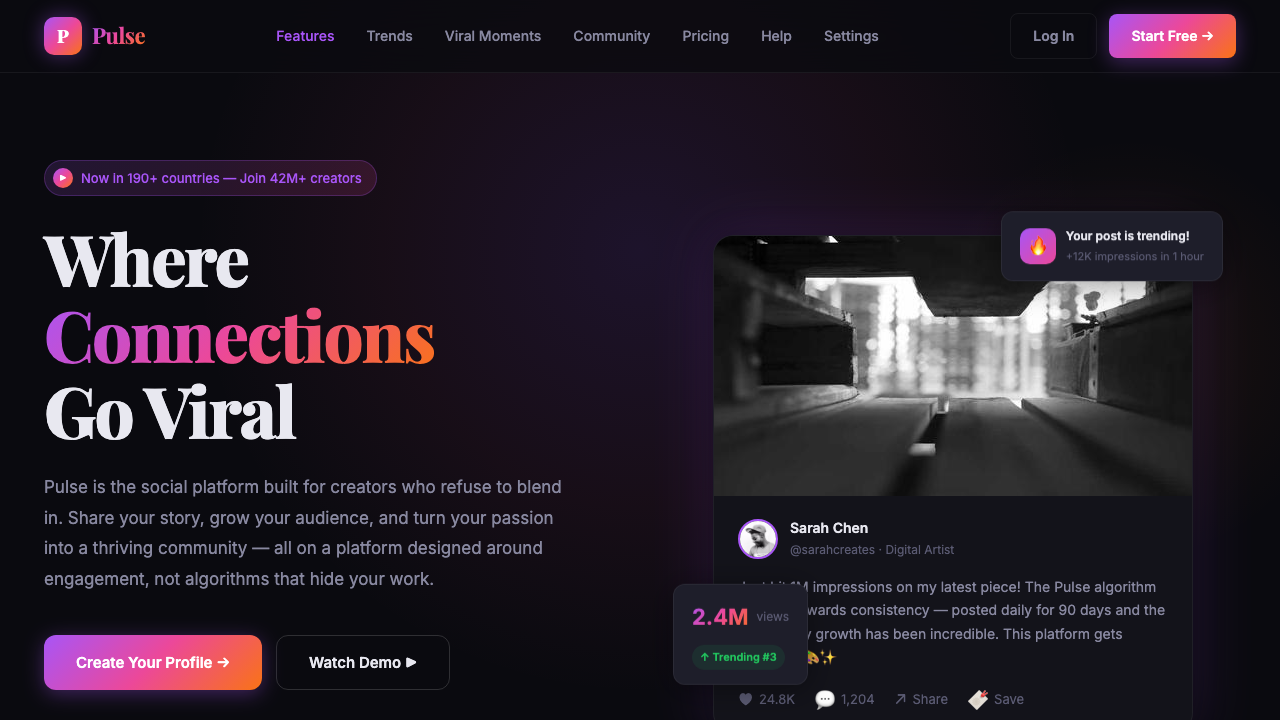 View Social Media page