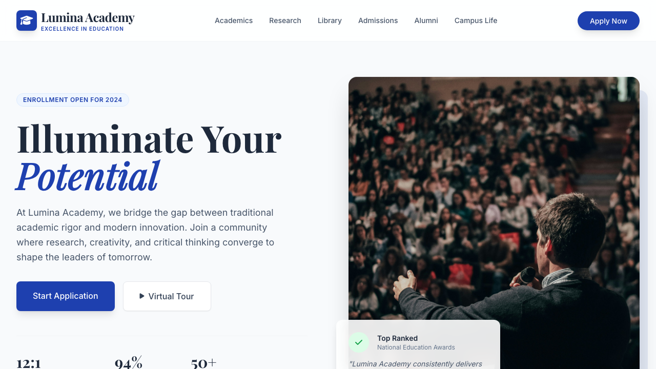 View Education page