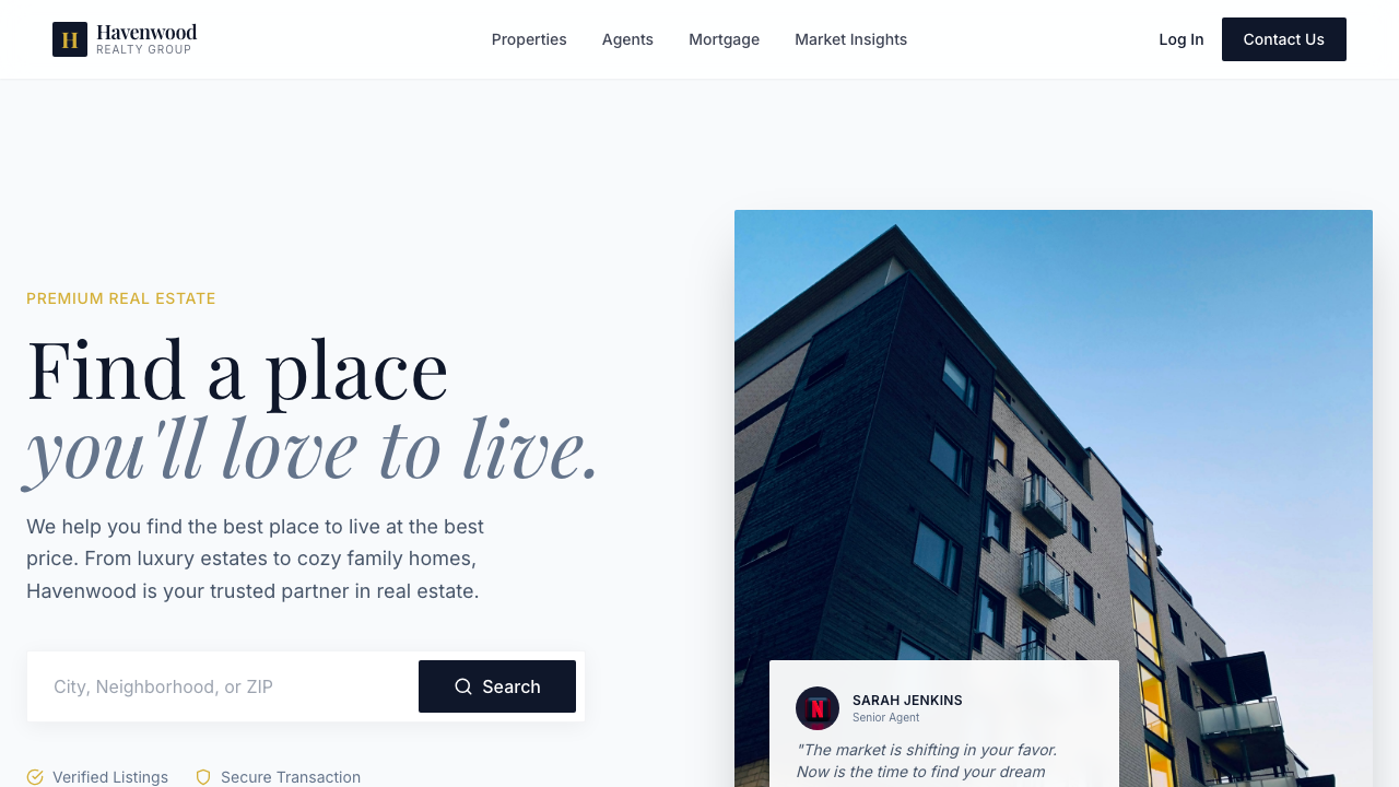 View Real Estate page