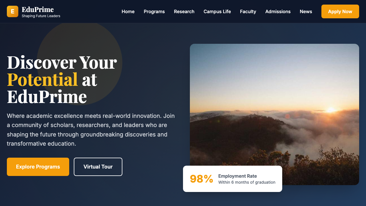 View Education page