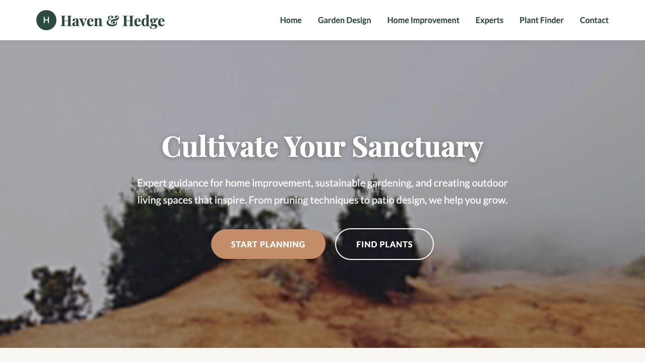 View Home and Garden page