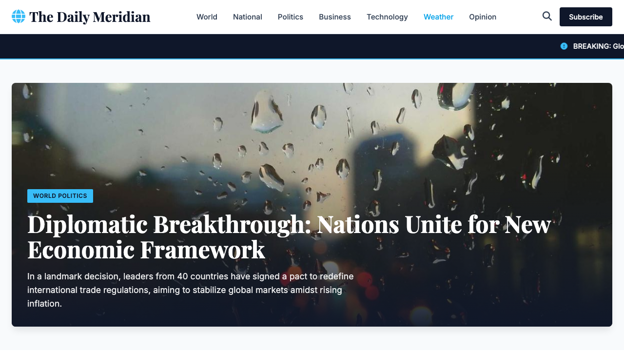 View News Weather Information page