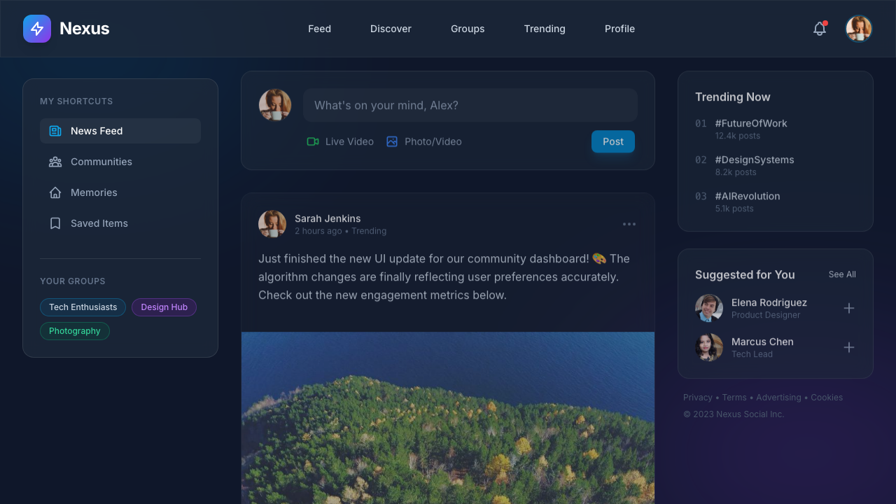 View Social Media page